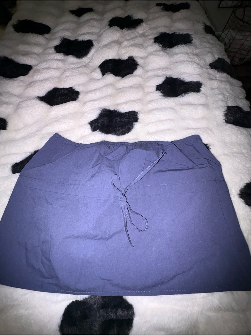 Edikted Navy Drawstring Mini Shirt